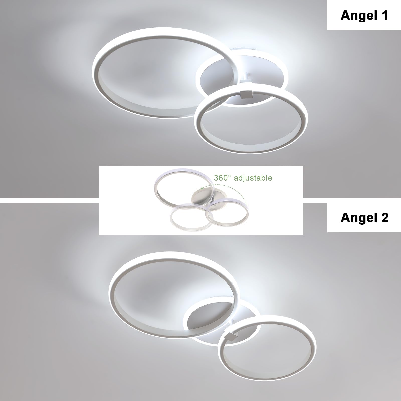 Comely Plafoniera LED Dimmerabile 42W 4700LM con Telecomando 3000K-6500K, Rotonda Bianca Lampada da Soffitto Moderna per Cucina Soggiorno Corridoio