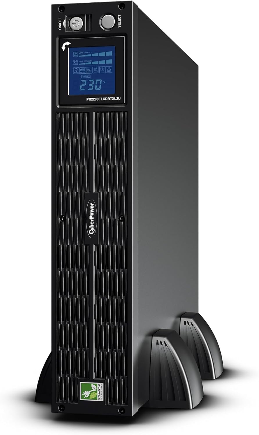 CyberPower PR2200ELCDRTXL2U High-Voltage Smart App Sinewave UPS Battery Backup and Surge Protector, 2200VA/1650W, 10 Outlets, AVR, 2U Rack/Tower