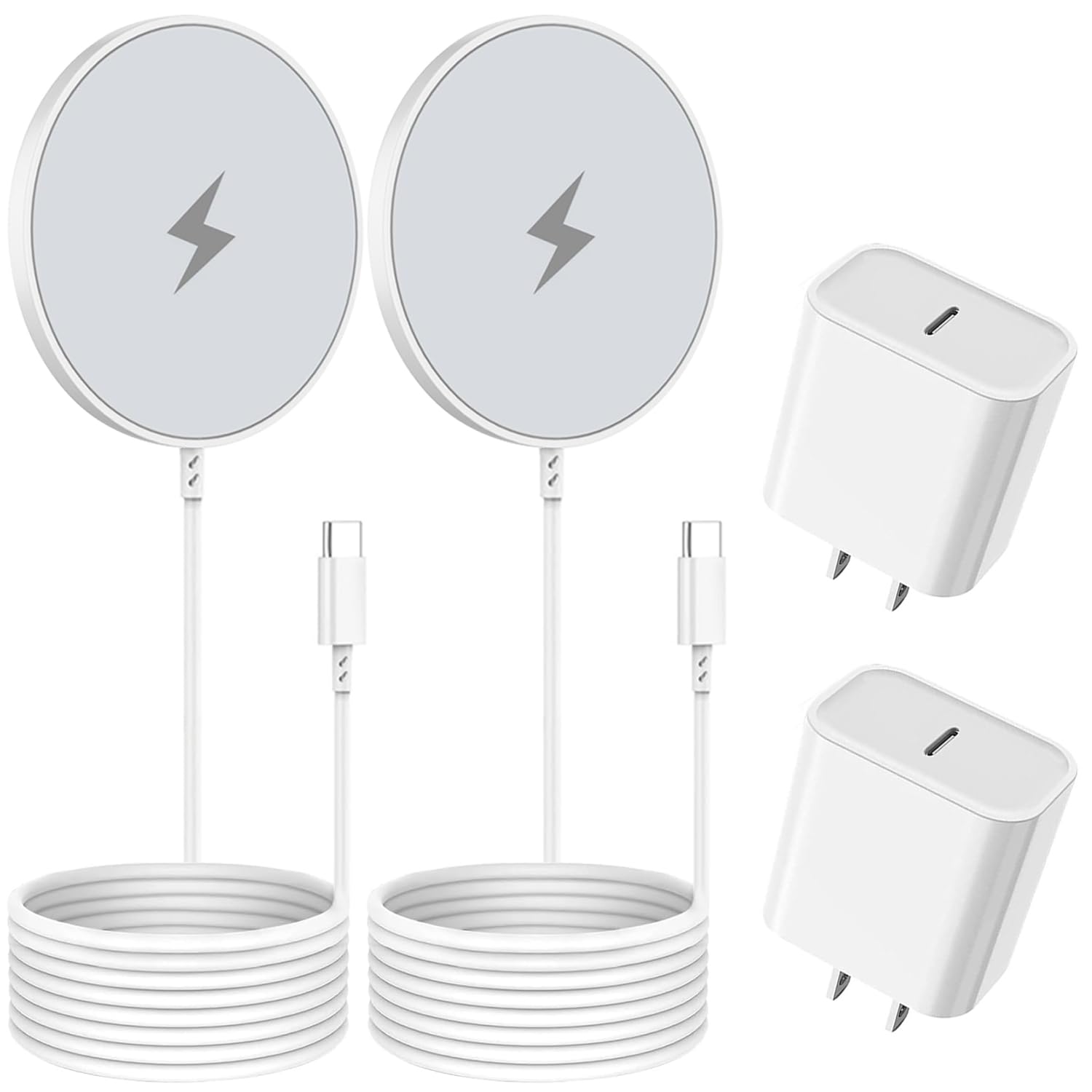 Photo 1 of [Apple MFi Certified] Magnetic Wireless Charger for iPhone 16 Pro Max/16 Pro/15/14/13/12/Plus/AirPods 3/2/Pro 2, 6FT Magnet Charge for Apple Mag-Safe Charger Fast Wireless Charging, 2Pack