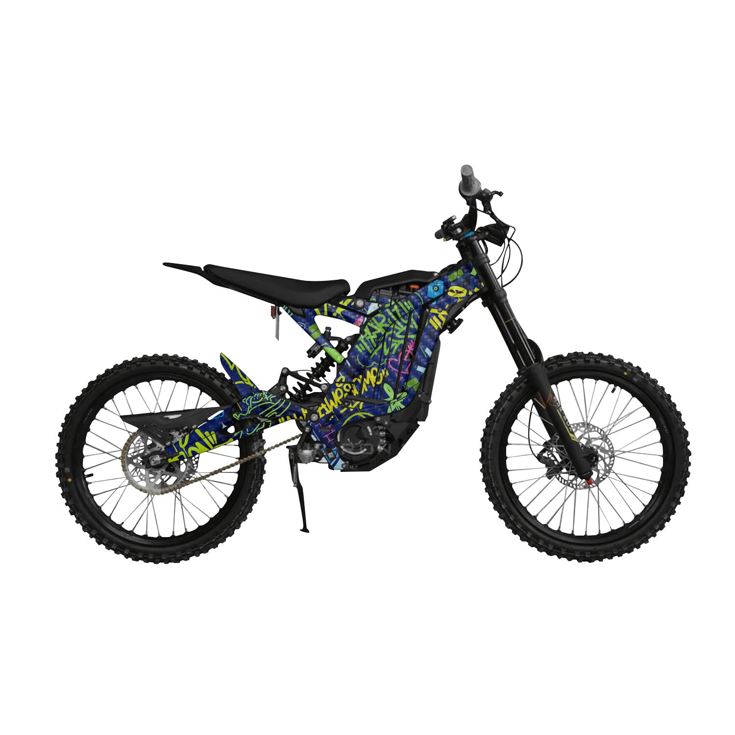 Carbon Fiber Surron Light Bee Graphics Kit Wrap - Neon Tags - Sur-Ron Skin - Premium 3M Vinyl Protective Wrap Decal Cover - Easy to Apply | Crafted in The USA by MightySkins