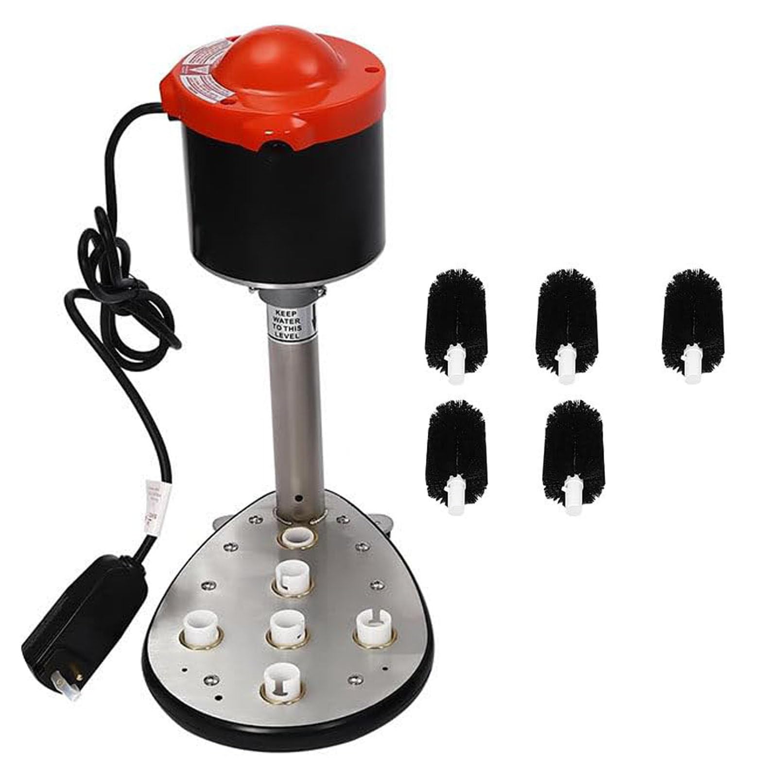 Lavavasos Comercial de Alta Resistencia, máquina eléctrica de Limpieza de Copas de Vino de 5 cepillos y 1/3 HP para Bares, restaurantes y cafeterías - Lavavasos Profesional