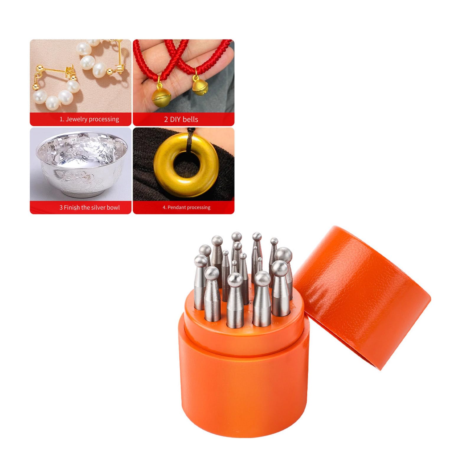 Set punzoni per artigianato per gioielli Set punzoni per lavorazione dei metalli Struttura in acciaio resistenza adatto per strumenti creazione gioielli complessi