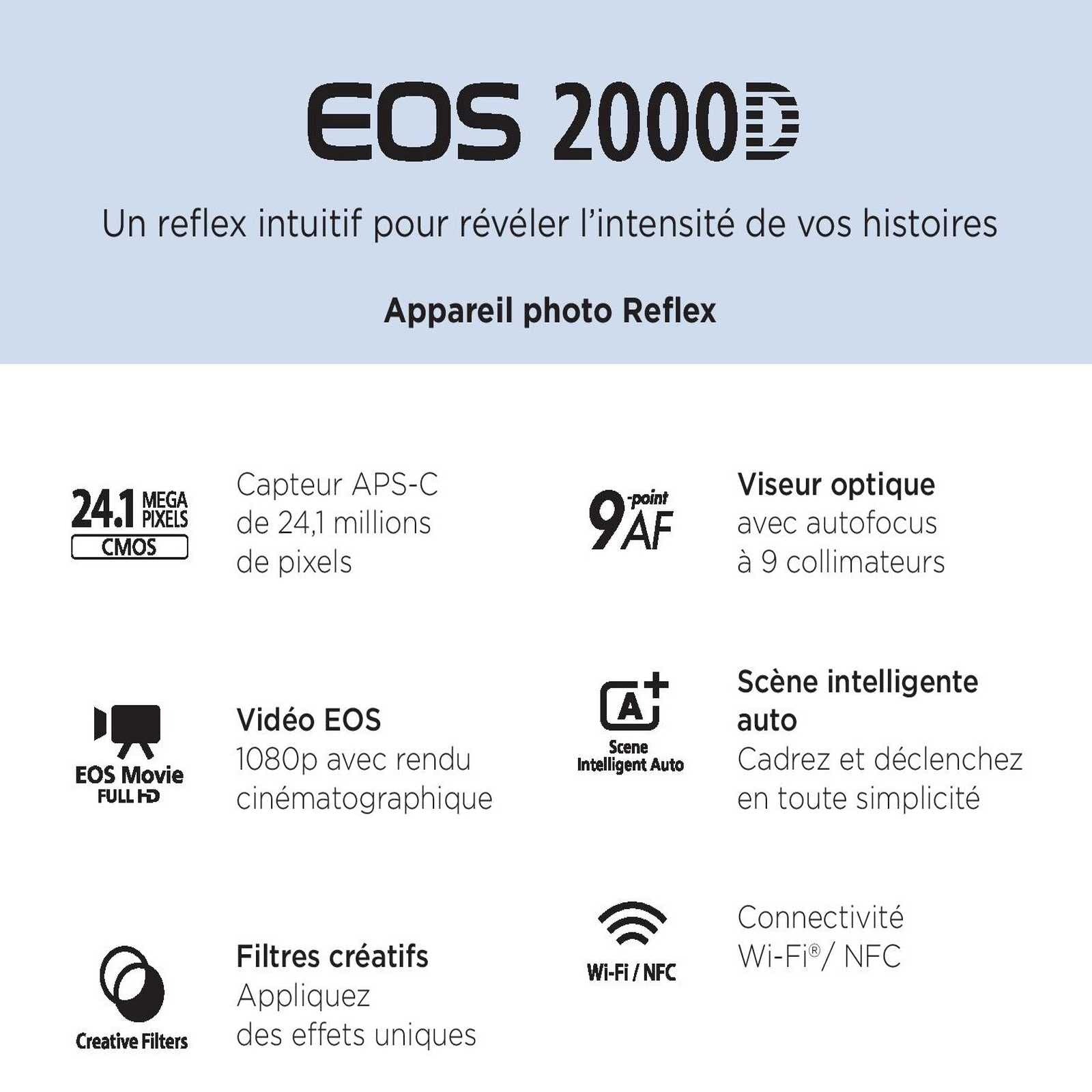 Canon EOS 2000d | Appareil Photo Réflex + (APS-C, 24.1 MP, WiFi, Full HD) + 2ème Batterie + Objectif EF-S 18-55mm f/3,5-5,6 is II stabilisé - Amazon Exclusive Noir