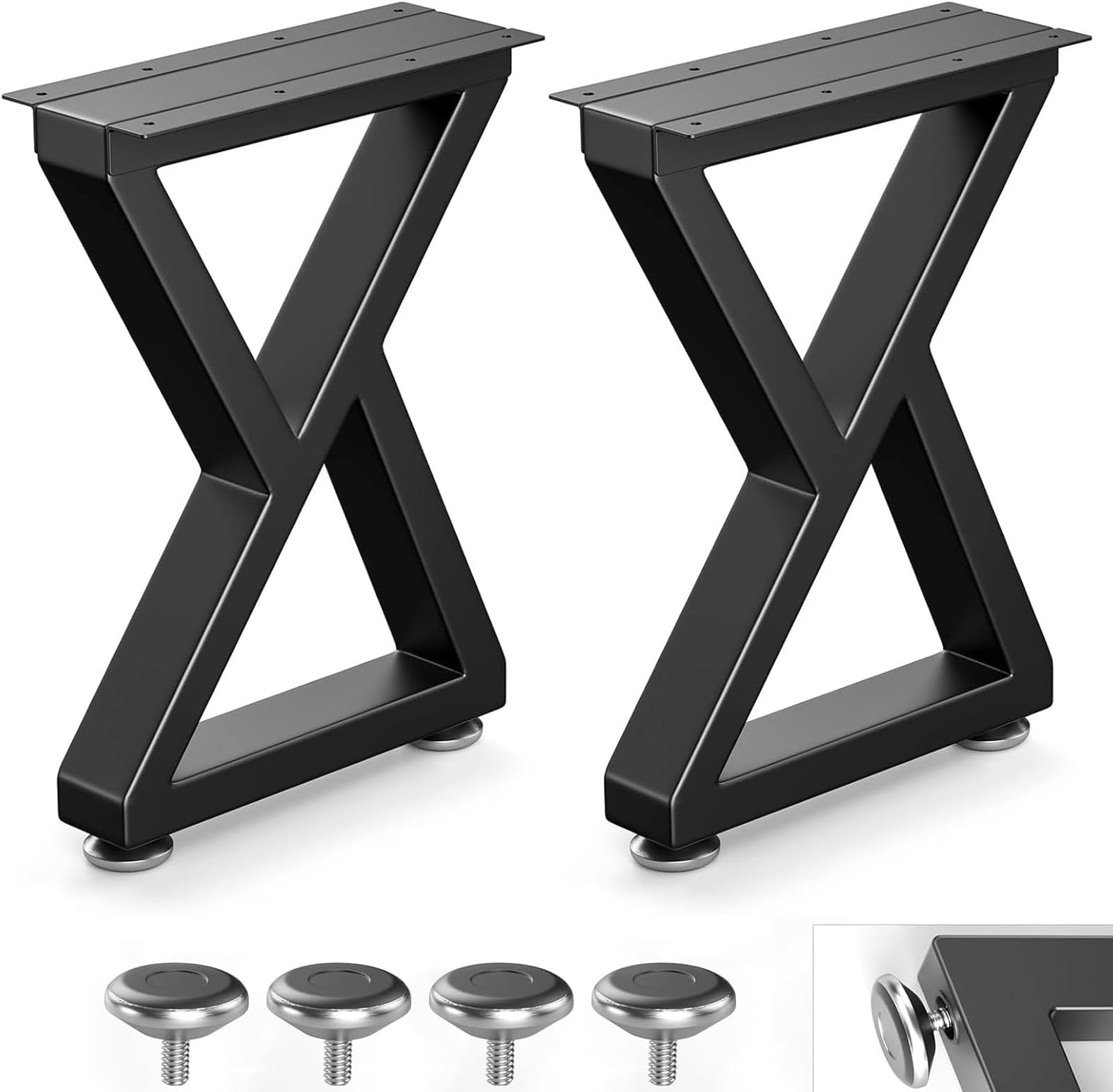 36" Metal Coffee Table Legs, Sturdy Black Bench Legs, Suitable for DIY Furniture Legs, Dining Tables, End Table, Chair, Desks, and Benches - 91 cm H x 45 cm W, Set of 2 (36" Z-Type)