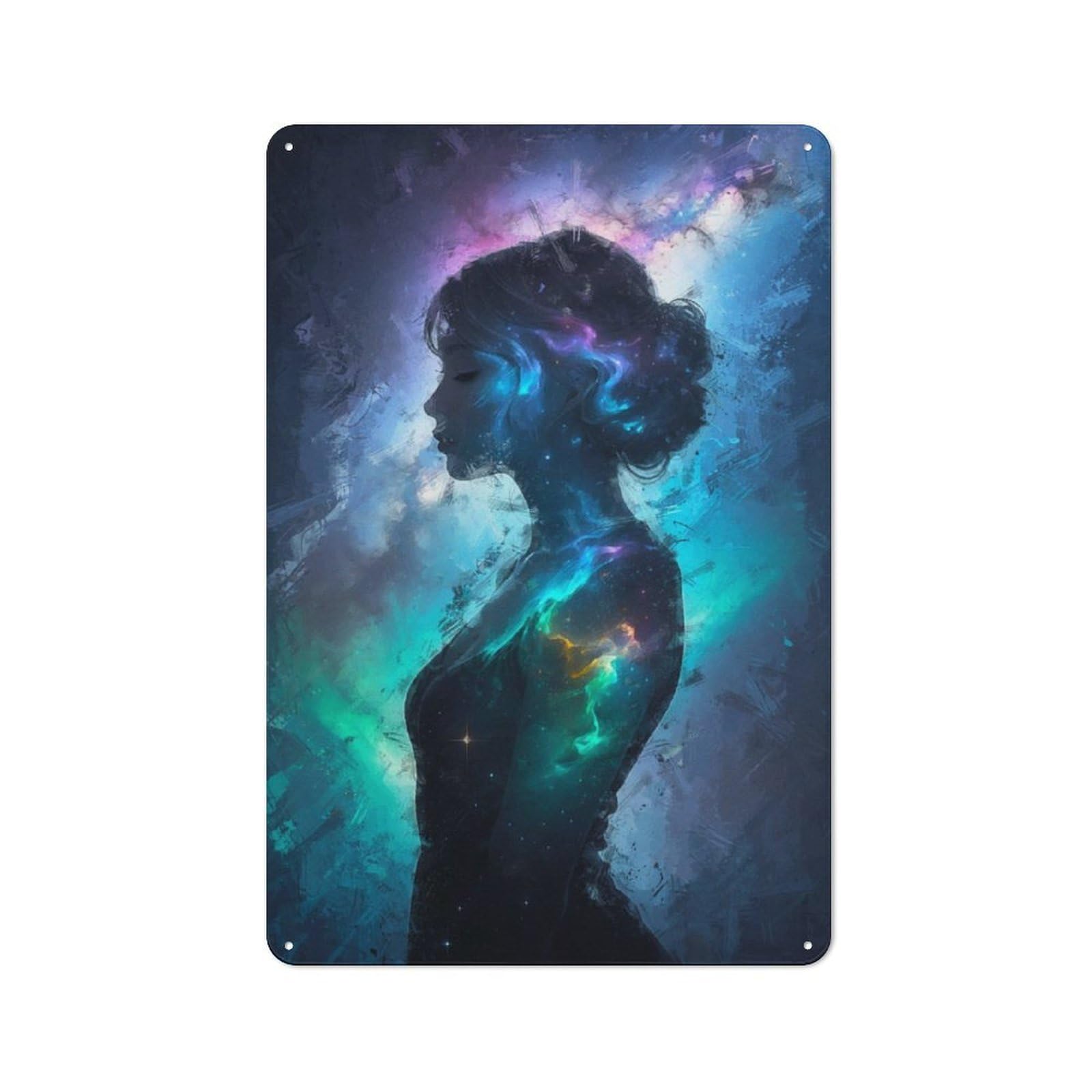 Junmoney The Woman In The Galaxy Classic Metal Wall Sign 30X20cm, Pub Wall Decor For Diner, Restaurant, Shed Or Kitchen