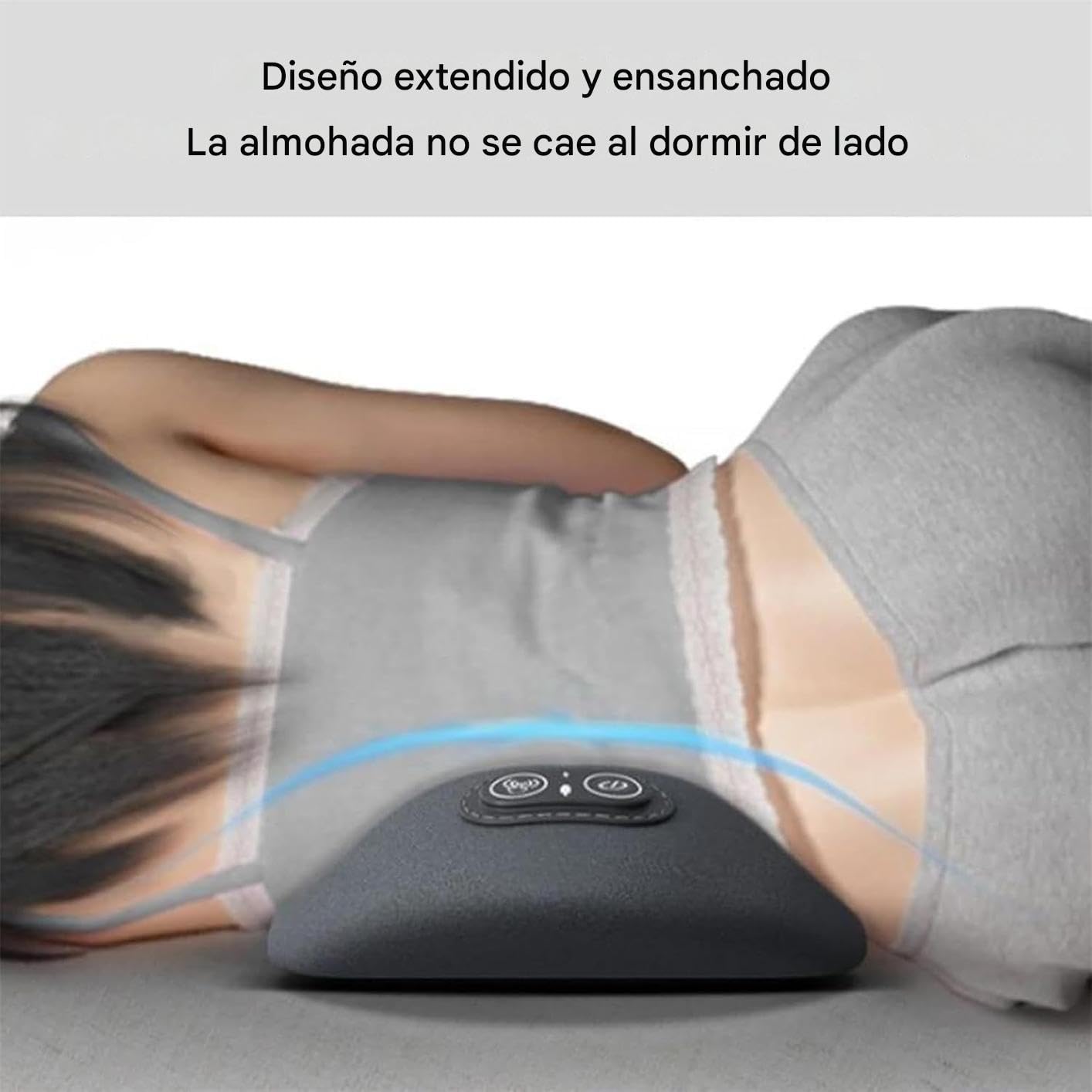 Almohada soporte cintura para dormir Masaje Relajante Vibratorio Con Calor | Almohadilla Térmica Portátil para Cintura para Silla, Coche, Sofá, Silla de ruedas, Viajes, Hogar, Oficina,