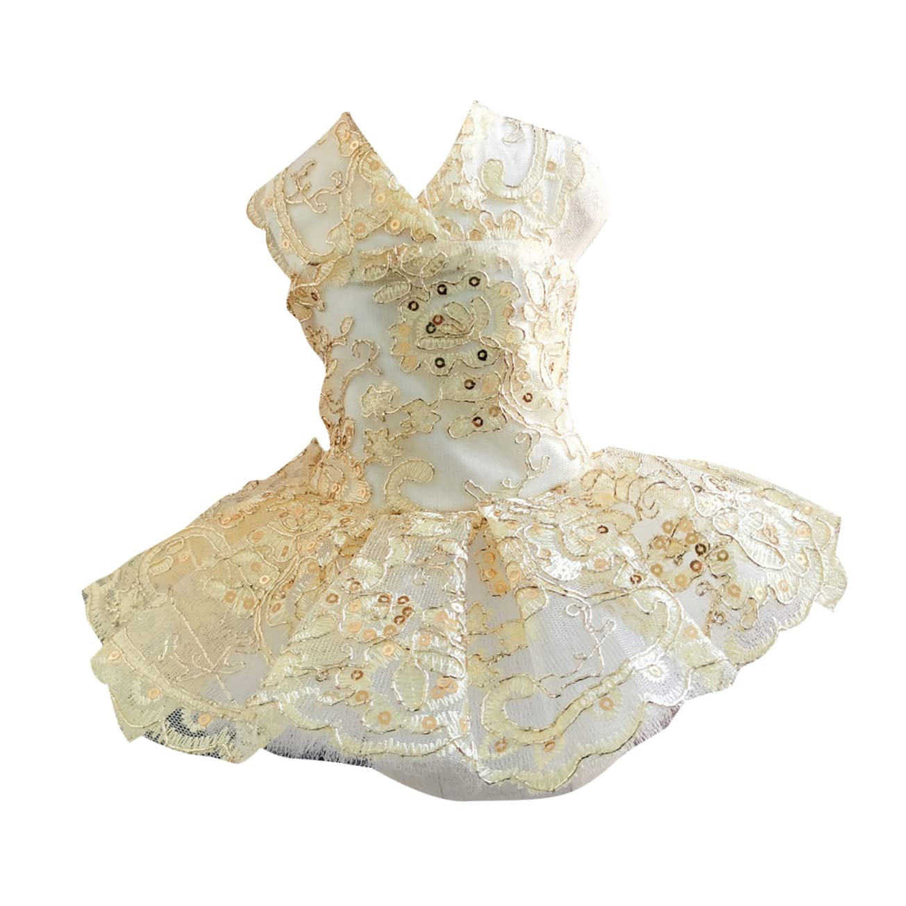 ibasenice Vestito Per Cani Gonna Senza Maniche Elegante in Pizzo Paillettes Costume Traspirante Per Animali Domestici Per Matrimoni e Feste s
