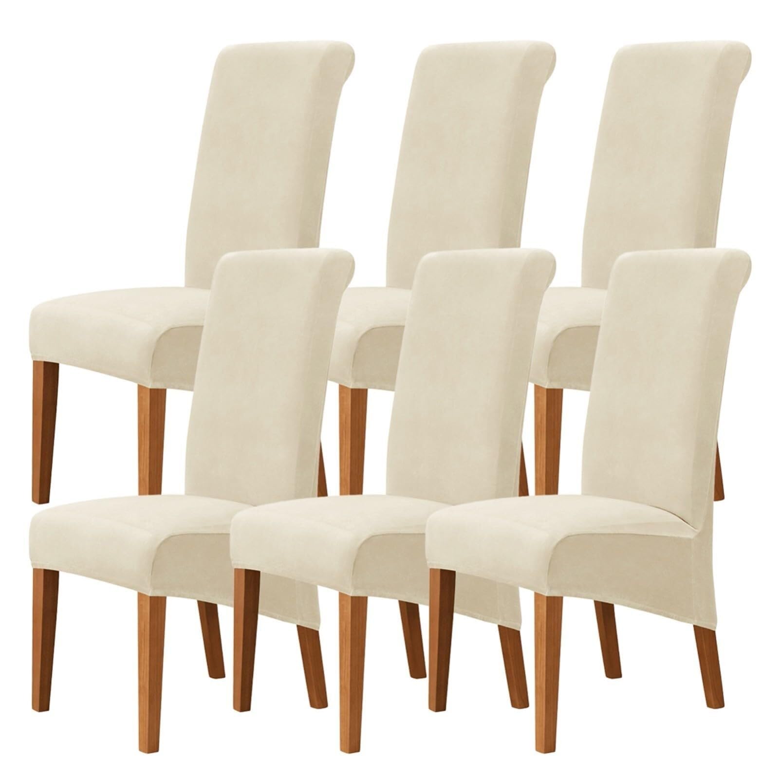 NMVAWIPT Stretch High-Back Dining Room Chair Covers, Removable Washable Furniture Protector For Restaurant Banquet(21#,6Pcs)
