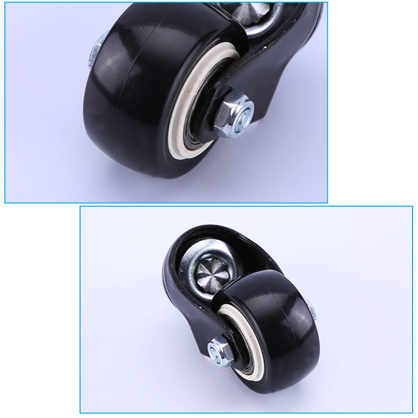 ruote per mobili, rotelle, 4 ruote piroettanti mobili, rotelle a piastra, ruote girevoli for carichi pesanti, ruote in PU for carrello for divano, doppio cuscinetto, con viti (freno 50 mm/2 pollici) (