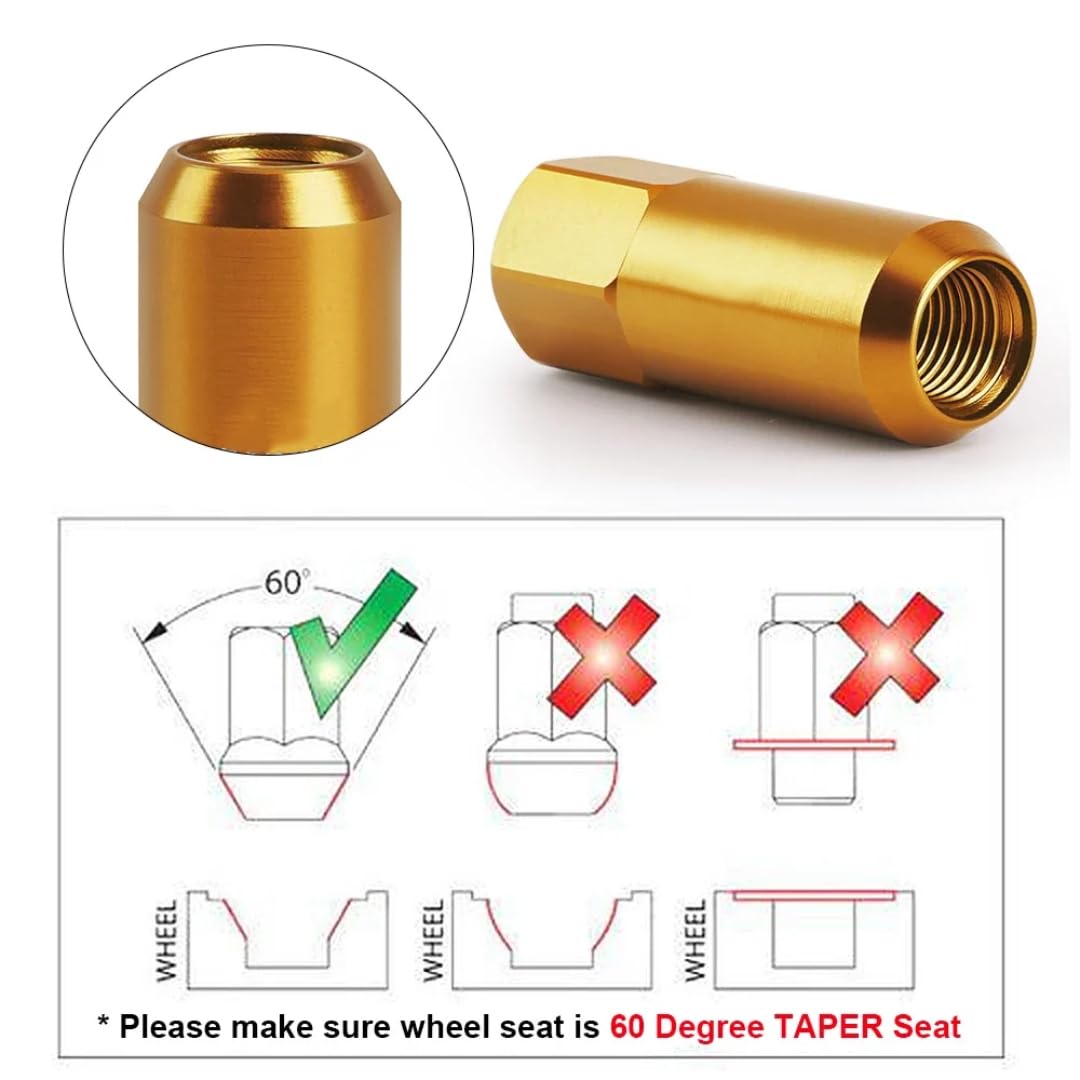 Tuerca De Rueda para Kia, para Lincoln, para Suzuki, 20 Piezas Tuercas para Ruedas de Carreras M14x1.5 de 60 mm