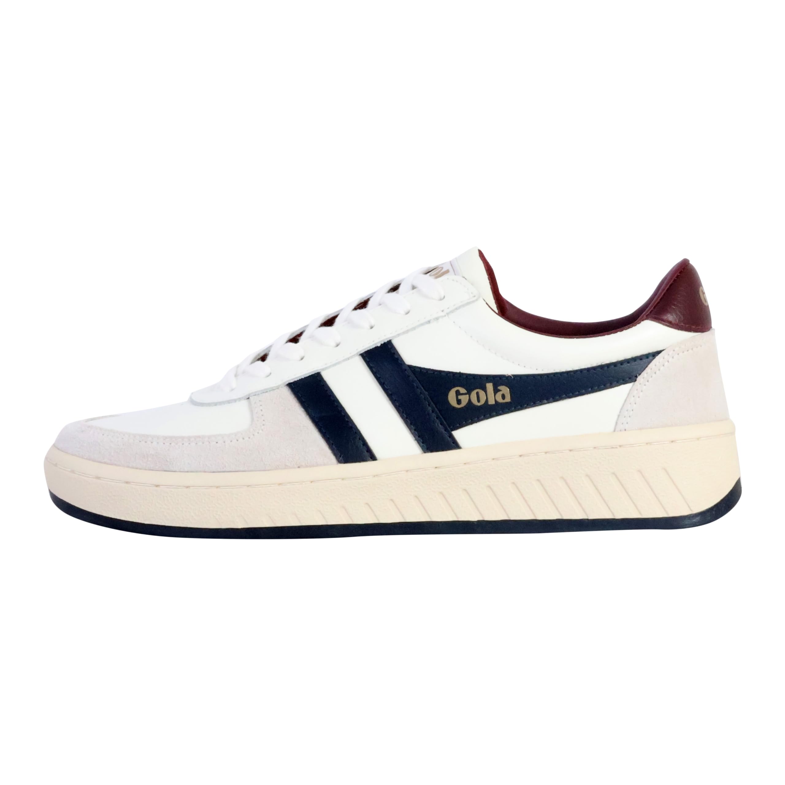 Gola Men's Grandslam Classic Sneaker, Off-White/Navy/Burgundy, 7