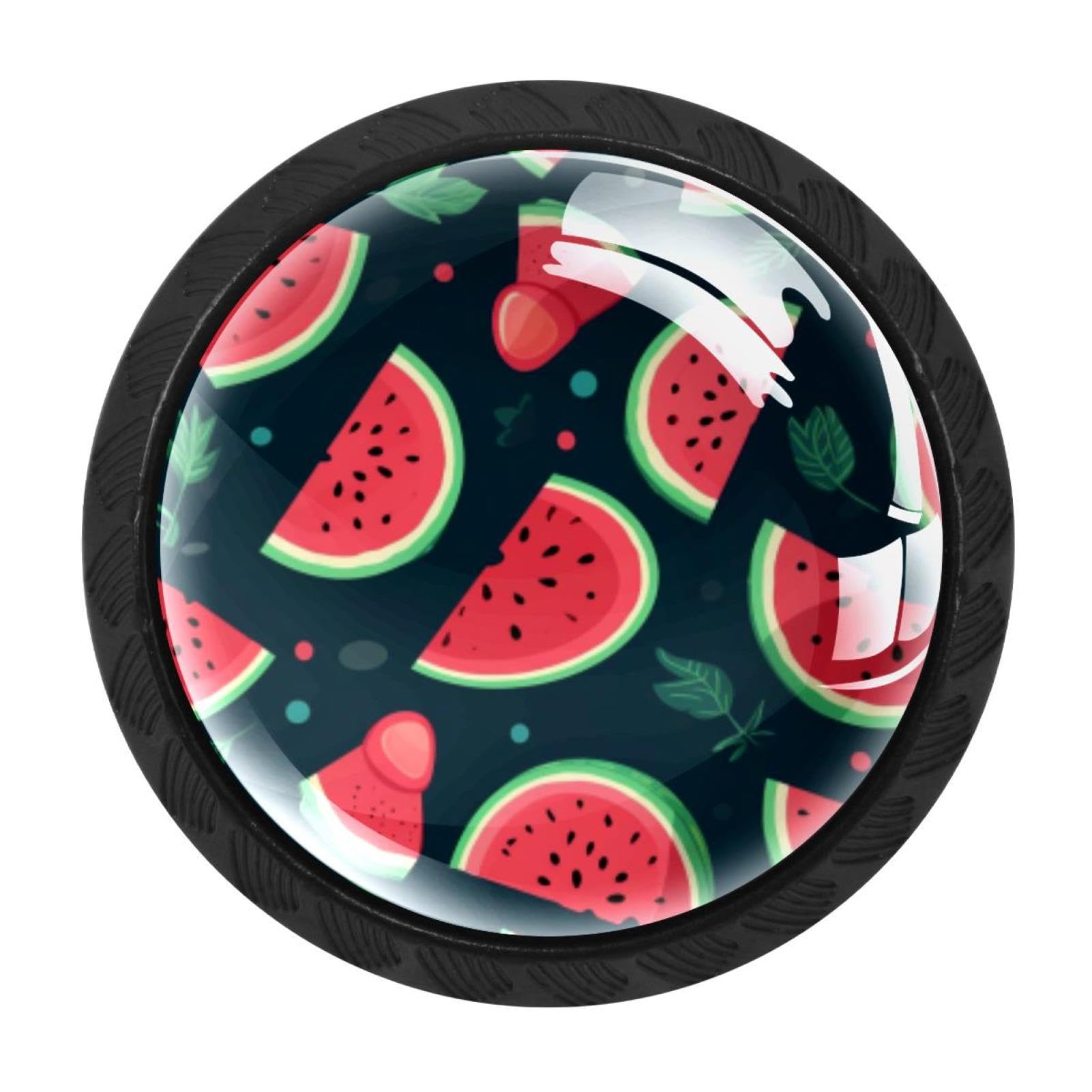 CHENZZZZ Watermelon Drawer Knobs Pull Handle Crystal Glass Circle Shape Cabinet Drawer Pulls Cupboard Knobs with Screws for Kitchen Cupboard Dresser Wardrobe etc