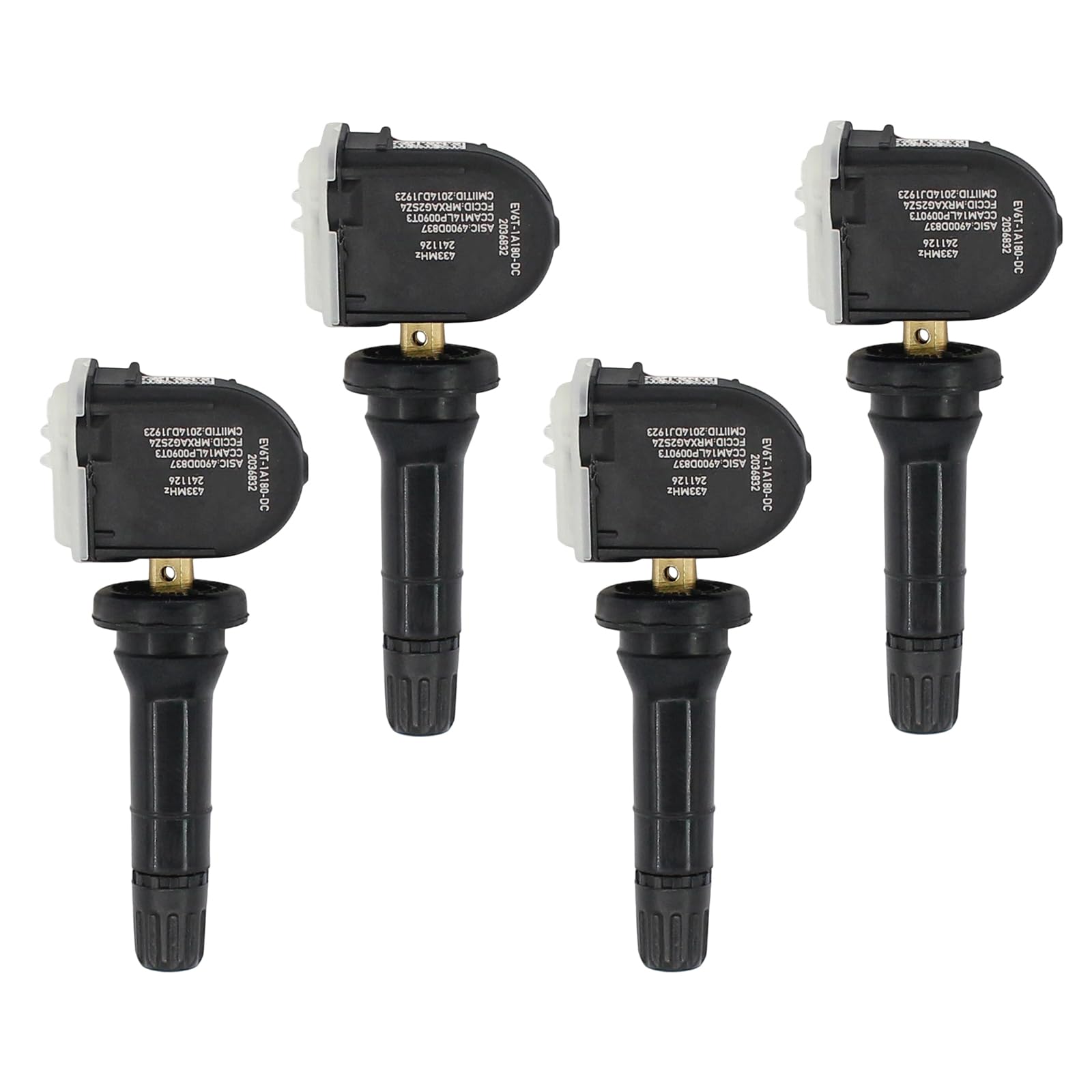Reifendrucksensor für Ford 4 Stück, 433MHz Reifendruckkontrollsystem mit RDKS Ford Ecosport Focus Fiesta F-150 B-Max C-Max Explorer Mondeo Kuga, Ersatz für 1862980, 2036832, 2318530