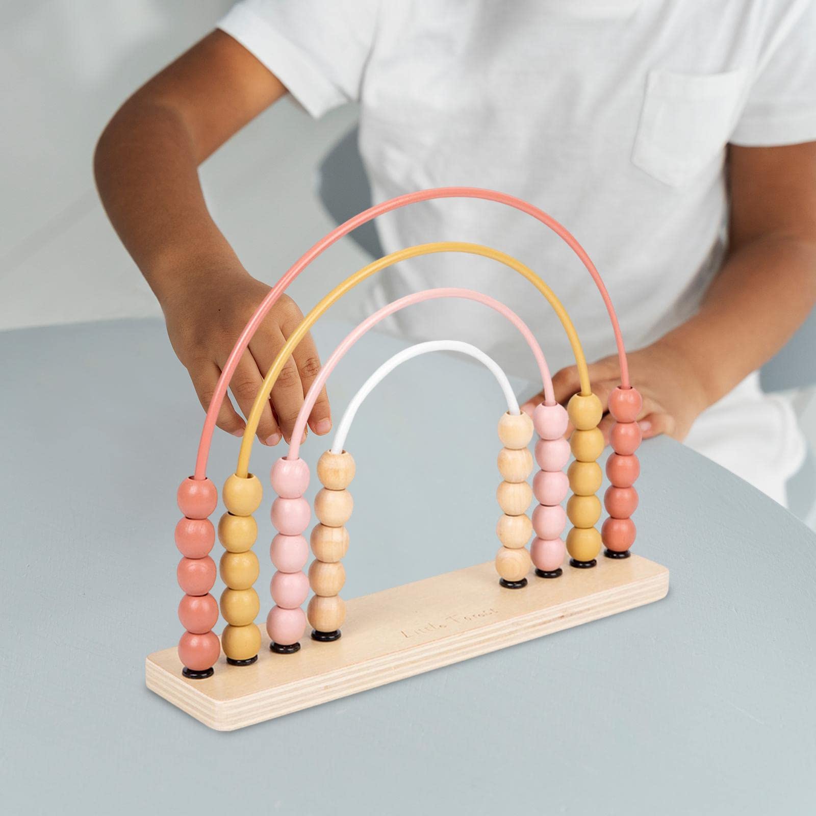 Abacus Rechenrahmen aus Holz mit Farbigen Zählperlen für Mathematische Übungen für Kinder Lernspiele Pädagogik Wohnraum, ROSA