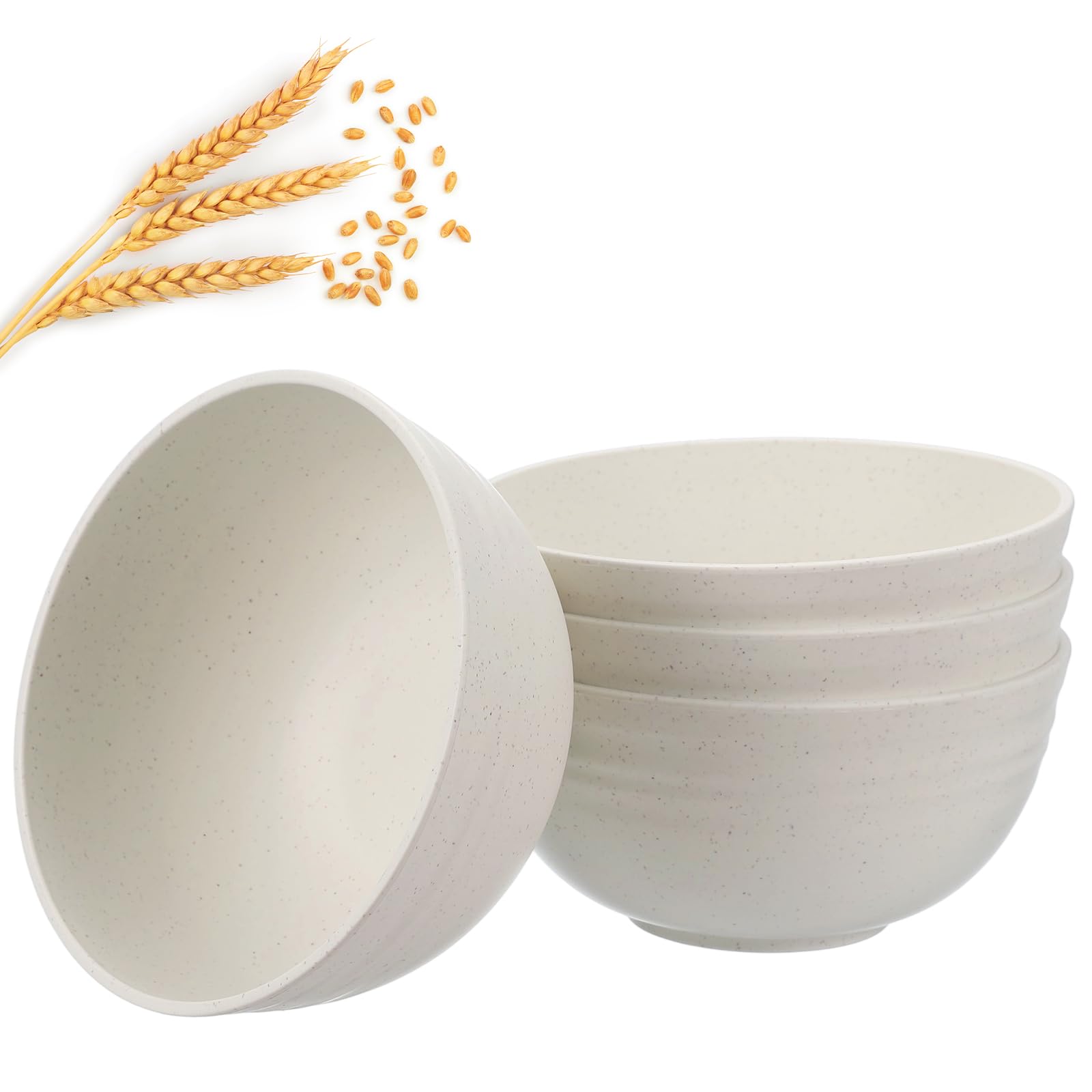 Bol en paille de blé incassable 15cm réutilisable pour cuisine blanche uxcell