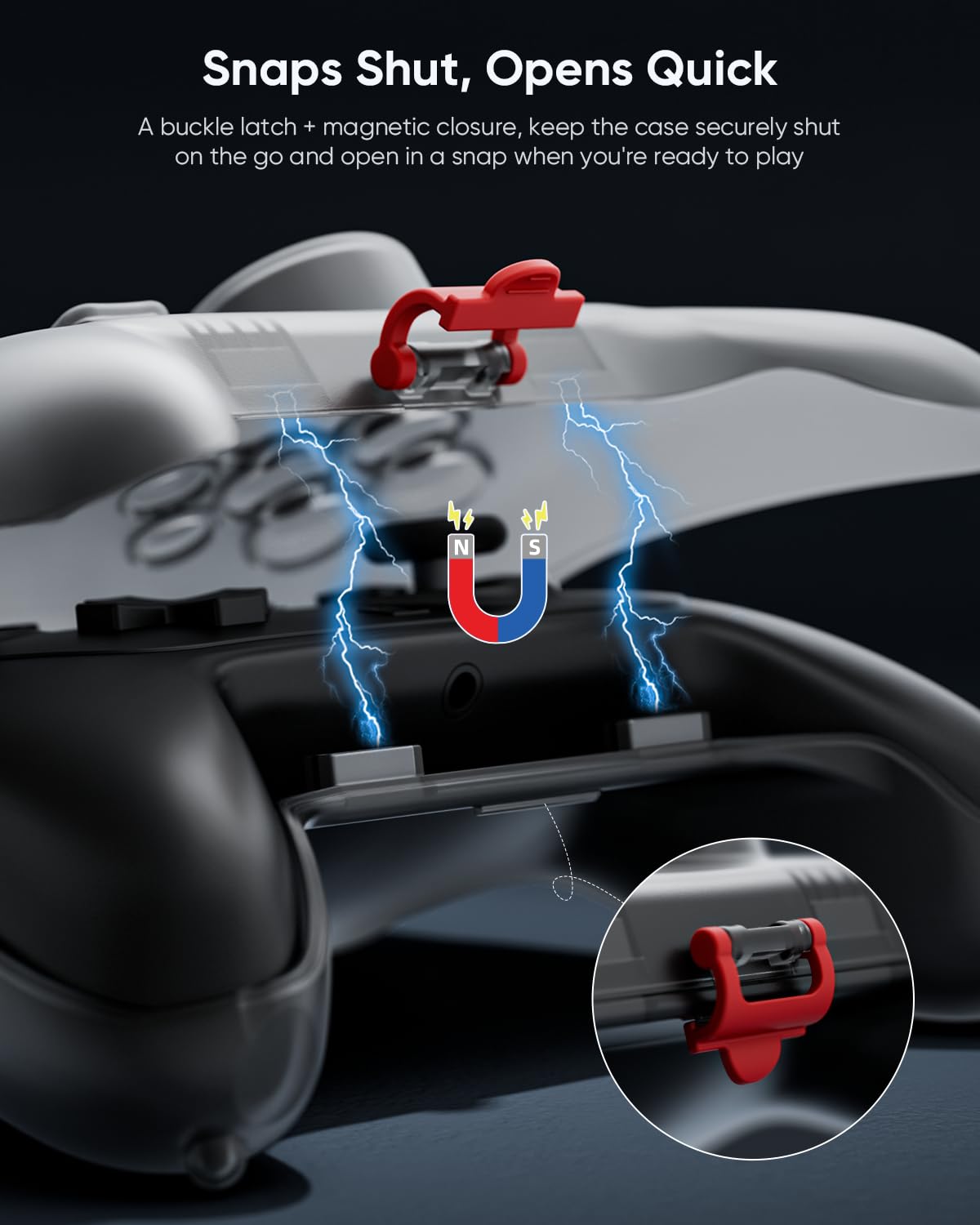 Tiiletzote Protective Travel Case for Nintendo Switch 2 Pro Controller, Hard Shell 1:1 Fit Portable Carrying Case, Magnetic Closure, Joystick Protection, Dust-Resistant, Anti-Scratch, Shock-Proof - Image 3