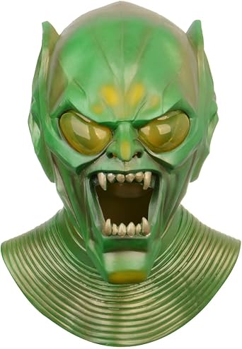 RRANYF Halloween Costumes,Latex Green Mask for Cosplay Party Birthday Christmas Adult