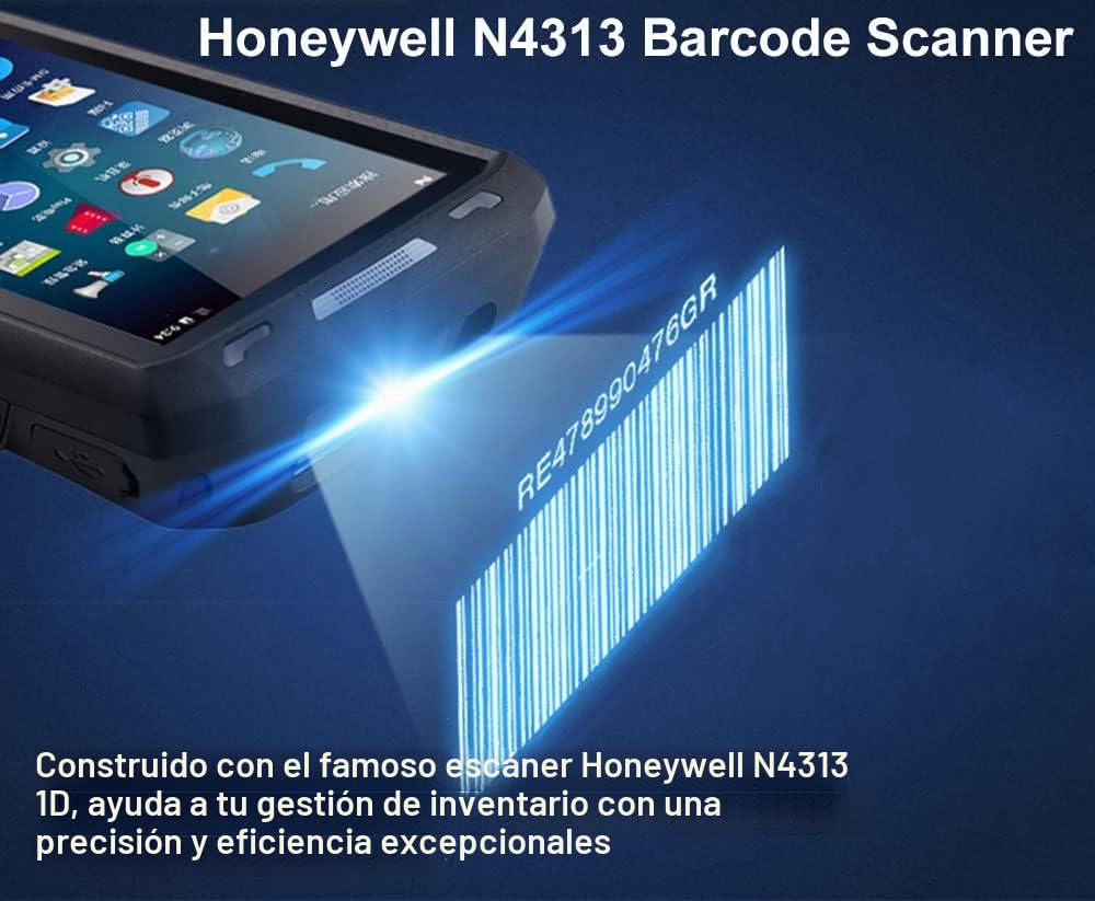 Escáner de código de barras Android 13 portátil con escáner láser Honeywell 1D, compatible Wi-Fi 4G LTE, para entrega en almacén, PDA resistente IP66, 4G+64G