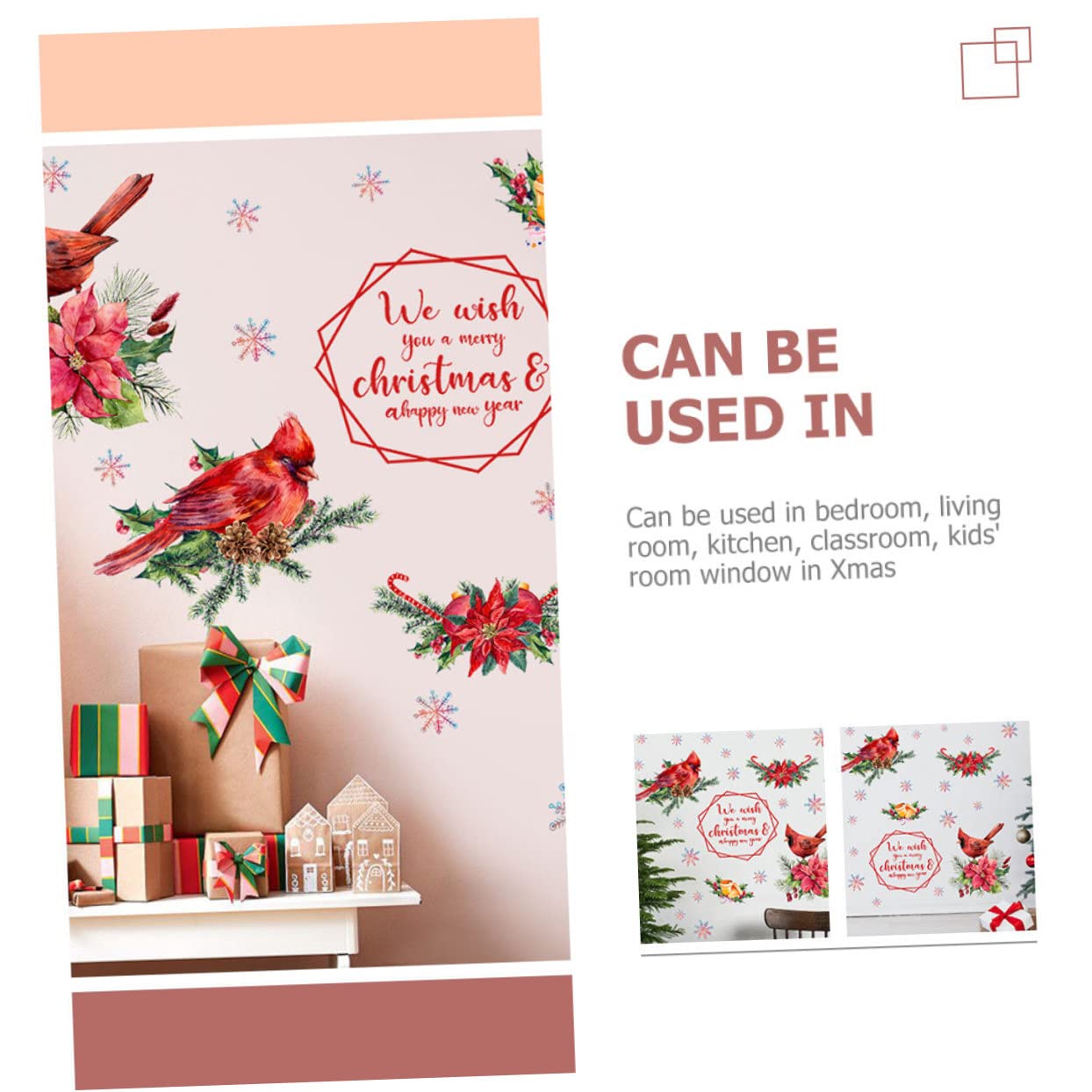 jojofuny 5blätter Weihnachtliche Fensteraufkleber Selbstklebende Wanddeko Mit Weihnachtsmotiven Für Fenster Türen Und Wände Für Festliche Anlässe Und Kreative Dekoration