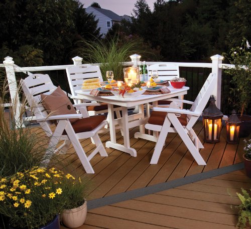 Trex Outdoor Furniture Yacht Club Folding Highback Chair, Classic White #TOP7