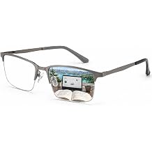 Photochromic Multifocus Reading Glasses, Progressive Transition Readers with Blue Light Filtering Lenses for Men