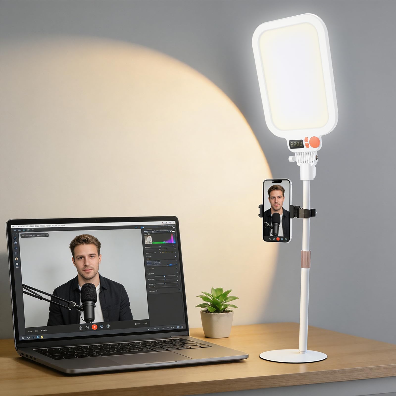 Grande anello luminoso da 9 pollici con supporto, 7000 K professionale a schermo intero grande anello luminoso con supporto per telefono, luce selfie con telecomando per fotografia, TikTok