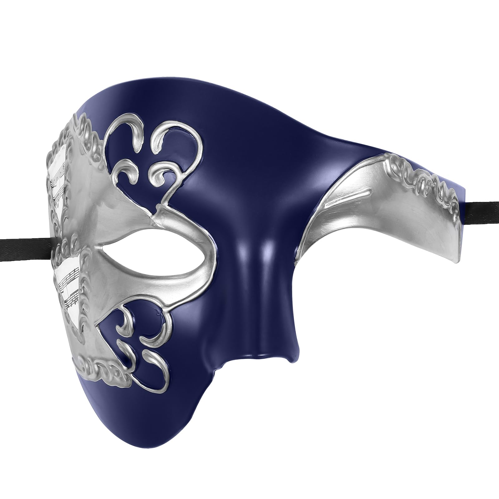 Oidea Masquerade Mask for Men: Vintage Phantom Of The Opera Mask Halloween Costume Prom Venetian Mardi Gras Half Face Party Masks Blue