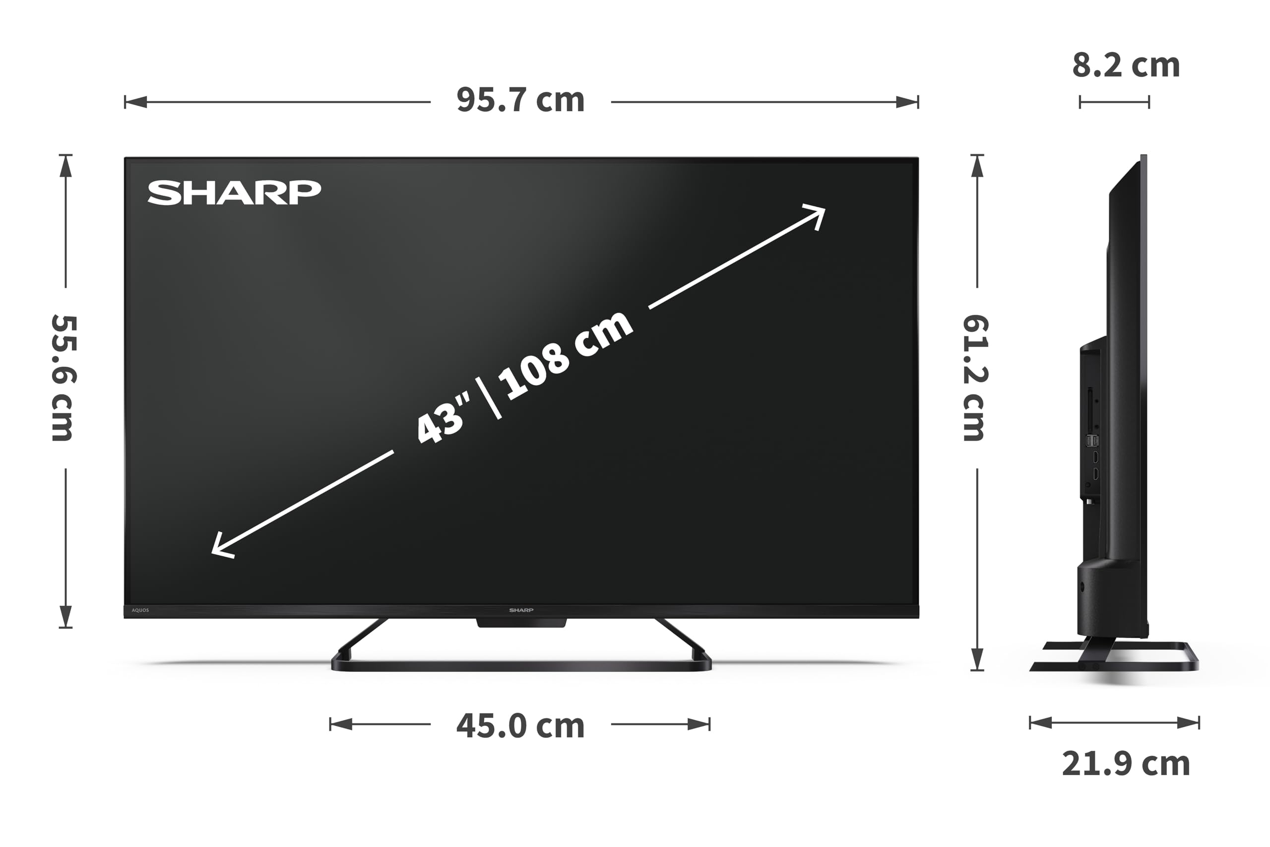 Sharp 43 Pollici QLED 4K Ultra HD Google TV™ Dolby Vision IQ™ Dolby Atmos DTS:X Processore IA 43HR7265E (HR Series)