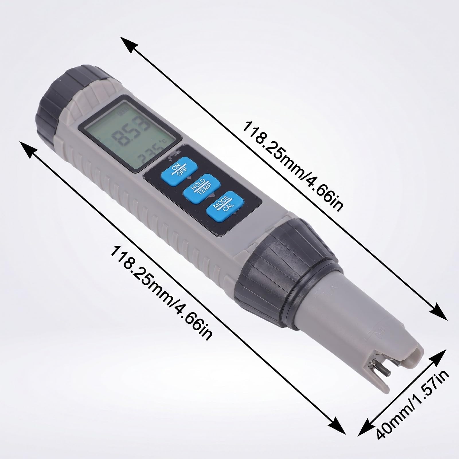 Jiawu 8-in-1-Wasserqualitätstester TDS EC PH Temp ORP S.G CL Salz für Pool | ABS-Material, automatische Temperaturkompensation von 0–60 °C, 200-mAh-Batterie, Hydroponiktests im Pool-Spa