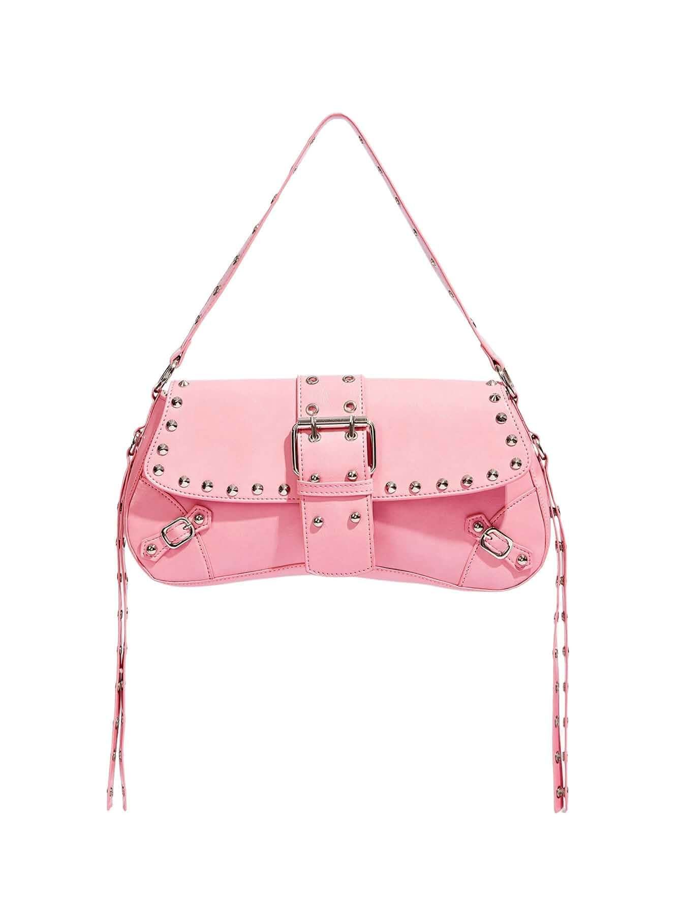 MakeMeChic Women's Shoulder Bags Y2K PU Leather Clutch Small Purse Bags Goth Punk, Cute Trendy Shoulder Bag, Studded Crossbody Clutch Bags