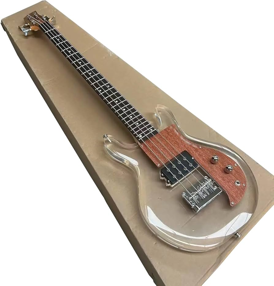 Amazon | クリアアクリルクリスタルエレクトリックベースギター - 4弦