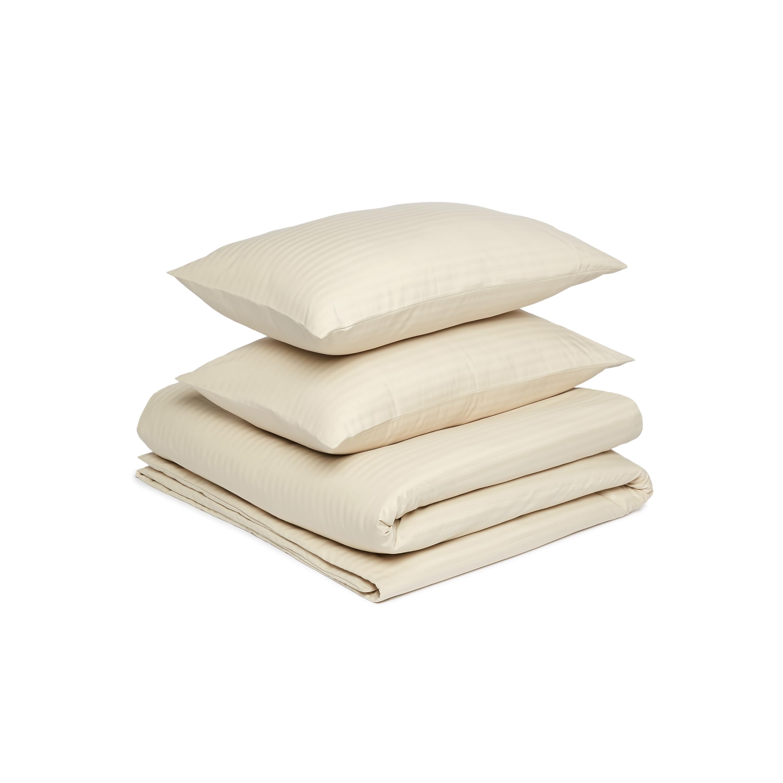 FLYMME Set di biancheria da letto matrimoniale beige, 3 pezzi, leggero