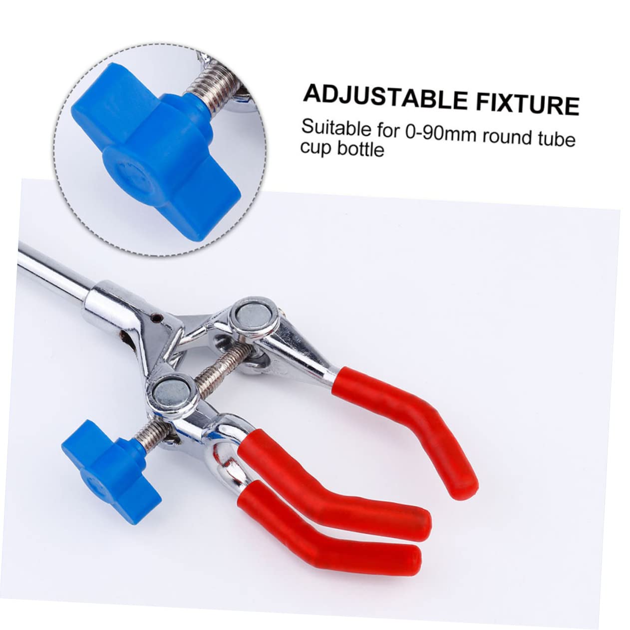 MUSISALY Stainless Steel Flask Clamp 3 Prong Lab Clamp Adjustable Grip for Beaker Test Tube