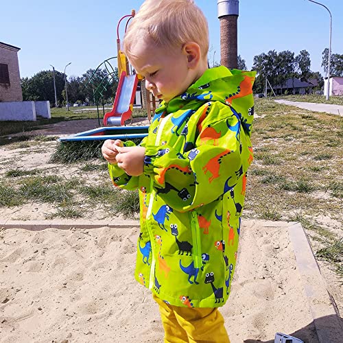 Image of HZXVic Toddler Boys Raincoat Waterproof,Lightweight Kids Rain Poncho Jacket Windbreaker Outwear Coat