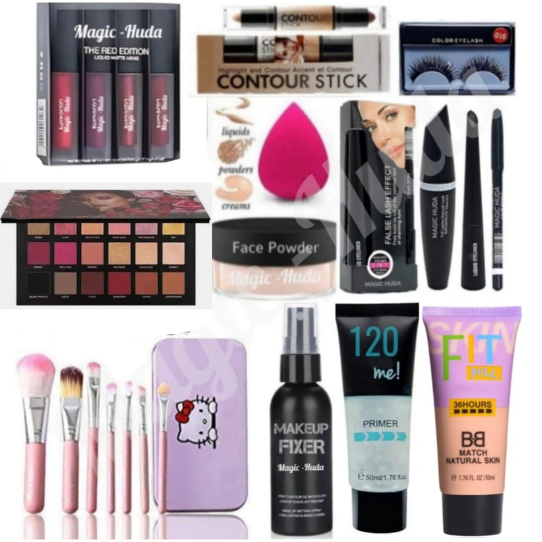 MagicHuda Waterproof Hd Makeup Kit Combo For Women & Girls All Products In 1 Kit Set Of-16-image-3