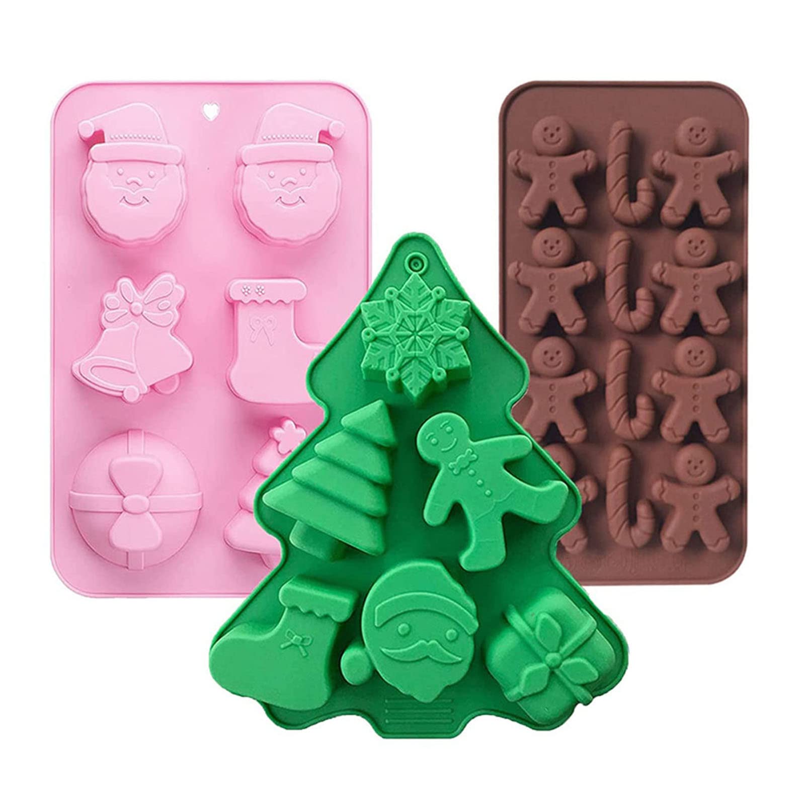 Tsophreniq Silicone Fondant Mold Chocolate Bakeware Christmas Series Creative Baking Gadget Cake Baking Accesso Chocolate Molds Shapes