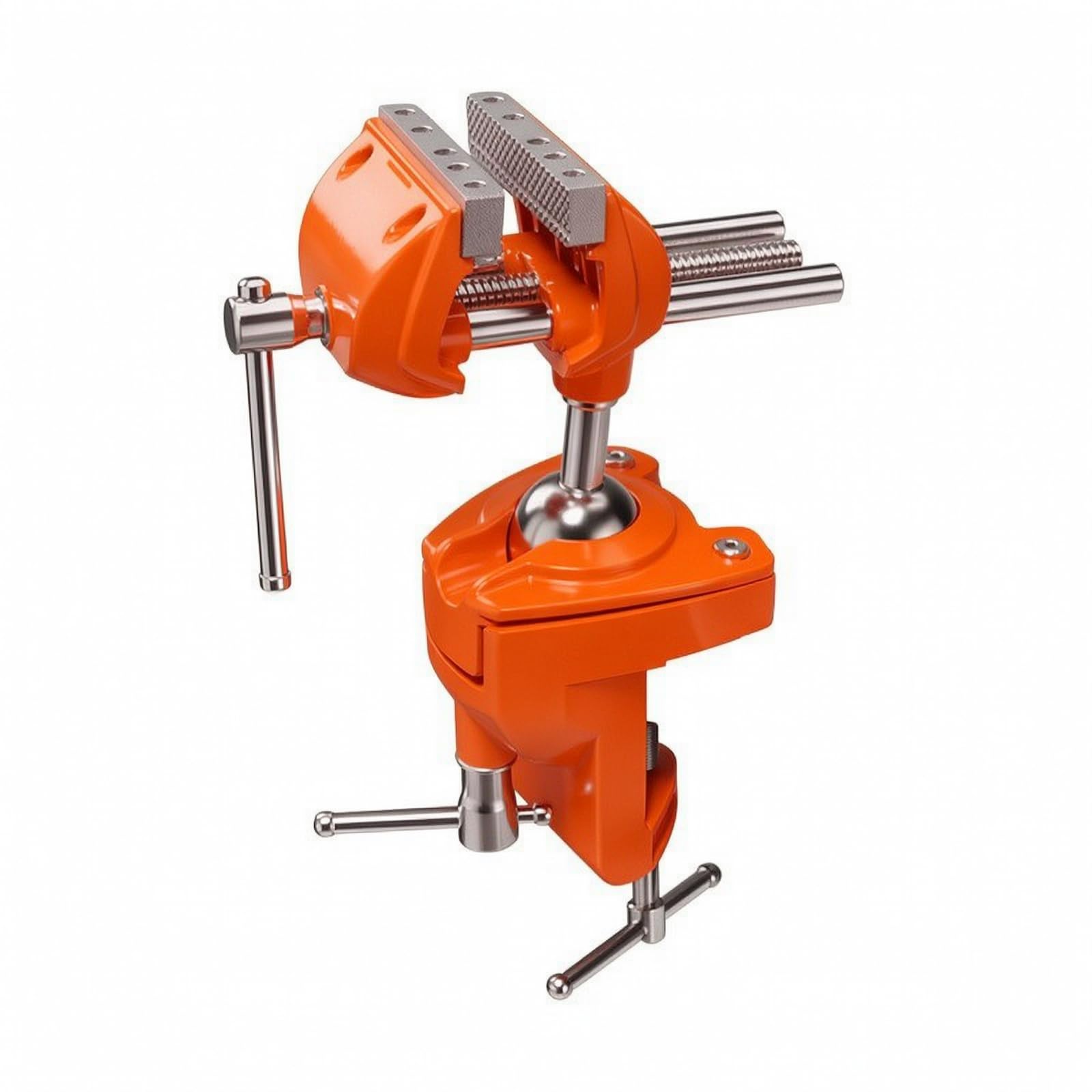 Tornillo Banco Aluminio Giratorio, Naranja