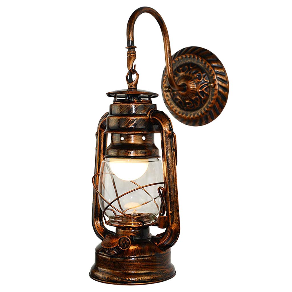Lazder White Vintage Led Wall Lamp Retro Kerosene Wall Light Barn Lantern European Rustic Antique Style