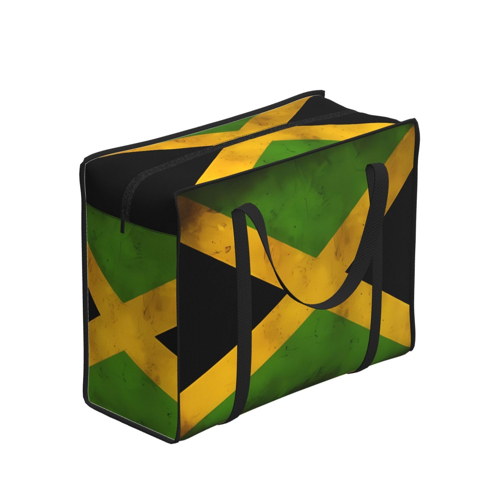 Old Jamaican Flag Print Reusable Grocery Bags Tote Bag for Travel Picnic Camping, World Cup Souvenir Gift Bag