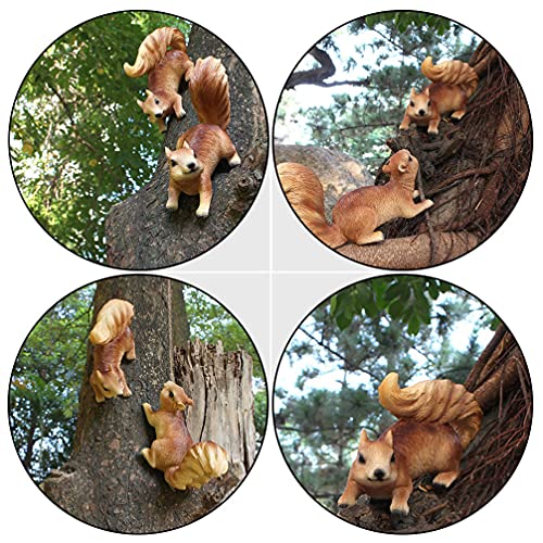 Imikeya Home Decor Squirrel Decor Squirrel Decor 2Pcs Squirrel Figurines Garden Miniatures Squirrel Statue Landscape Animal Sculpture Decoration Squirrel Figurine House Ornaments Outdoor Decor #TOP7