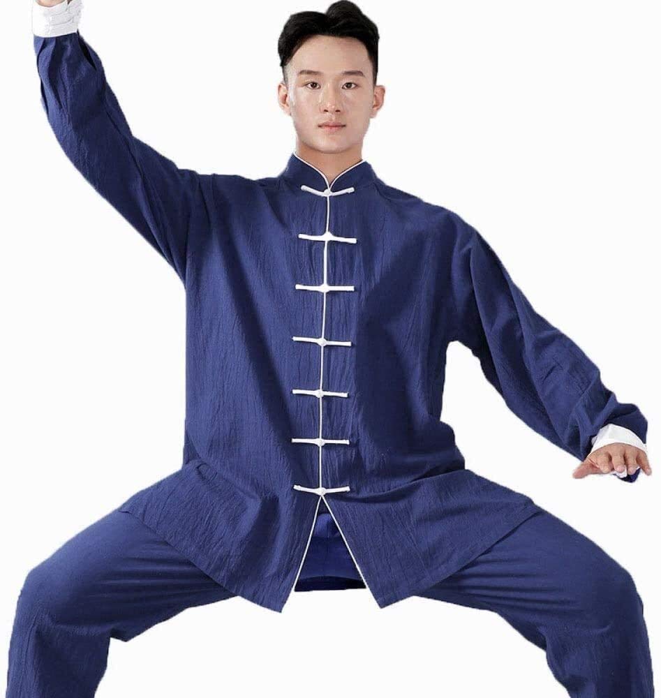 Zestaw mundurowy Tai Chi Odzież Kung Fu Tang Suit, kostium mundurowy Tai Chi, Mężczyźni Kobiety Chińska tradycyjna odzież do sztuk walki Oddychająca Wing Chun (kolor: biały, rozmiar: XX-duży) (niebi