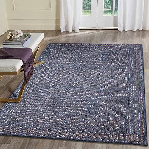 Liora Manne Avena Area Rug - Transitional Contemporary (Panel Stripe Denim) (6'6" x 9'4")
