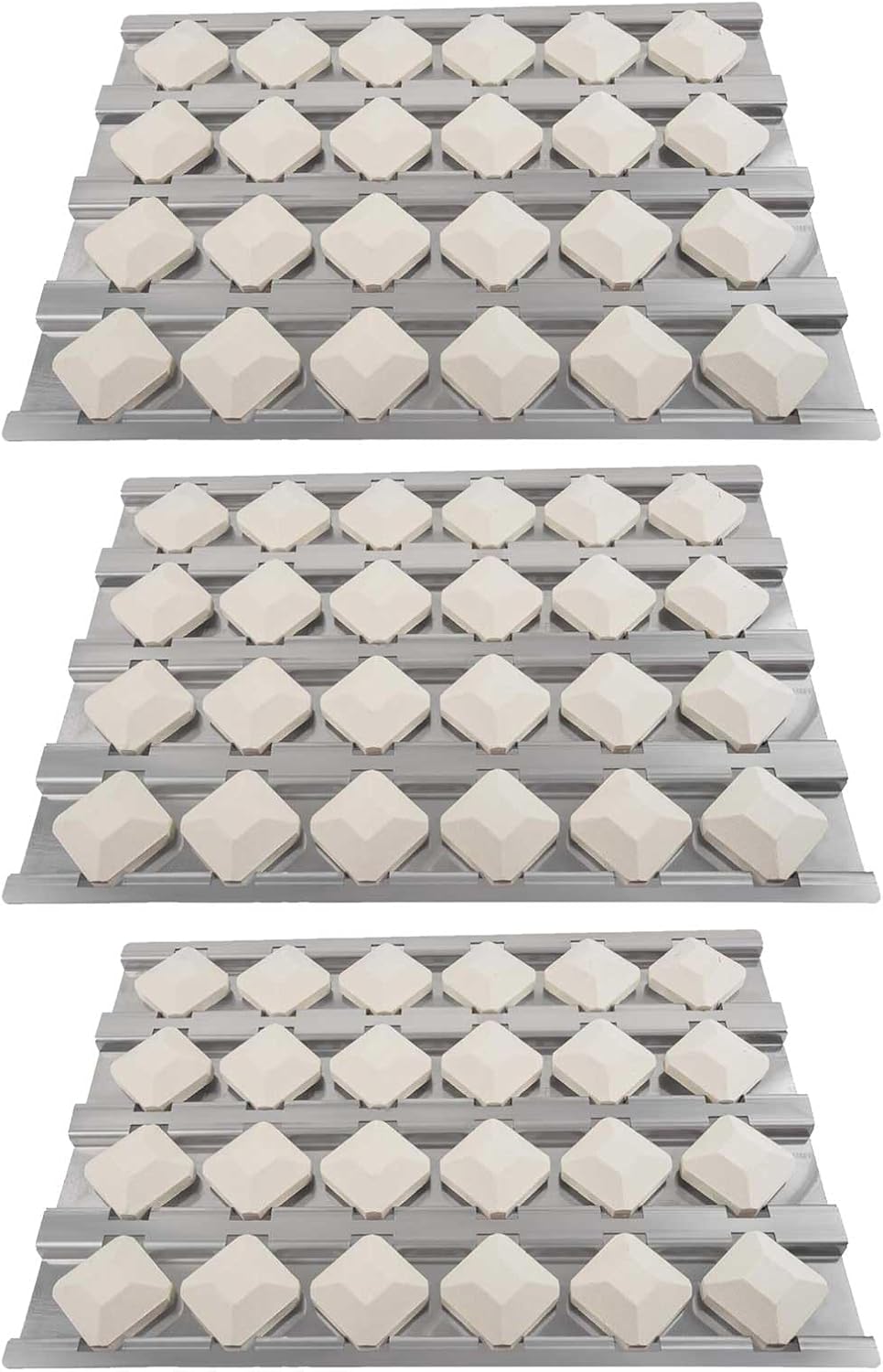 BBQ Future Grill Replacement Parts for Alfresco Gas Grill, Ceramic Briquettes Tray for Alfresco ALX2-30, ALX2-42, ALX2-56 Series Gas Grills, Heat Plate with 24pcs Ceramic Briquettes, 2 Pack