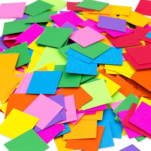 Hygloss - Cuadrados de mosaico  Cuadrados de cartulina brillantes  1 pulgada x 1 pulgada  Ideal para artes y manualidades proyectos de bricolaje