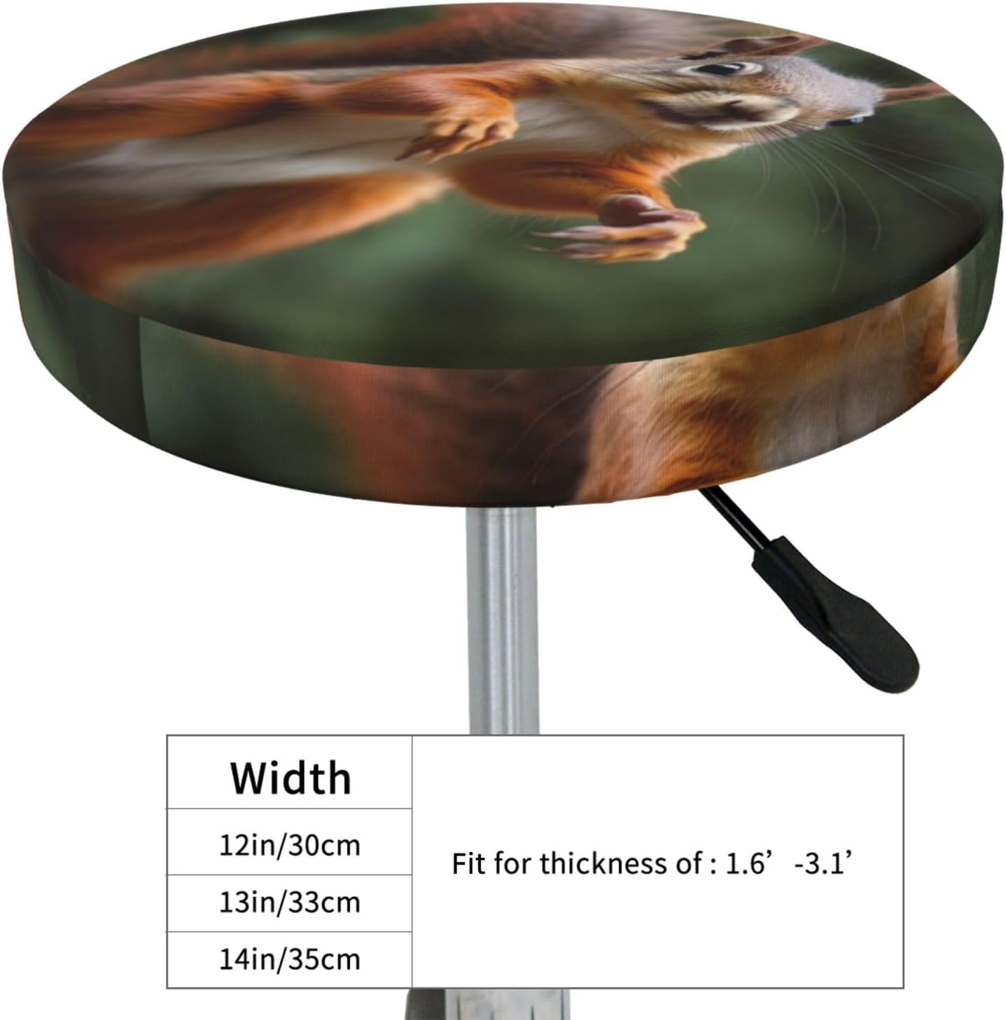 Funny Animal Squirrel 13 inch Round Bar Stool Covers