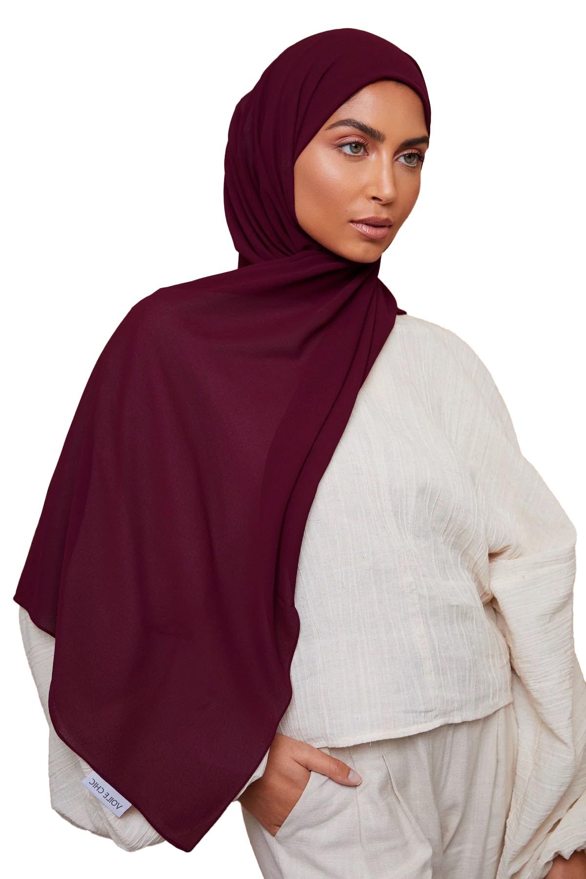 ICWGIRLS GEORGETTE SOLID PLAIN SCARF STOLES SHAWL HIJAB FOR WOMEN 85 X 180  CM