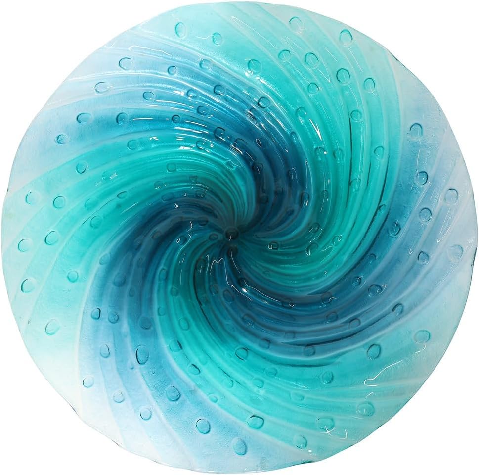 Briarwood Lane Blue Swirl Glass Birdbath