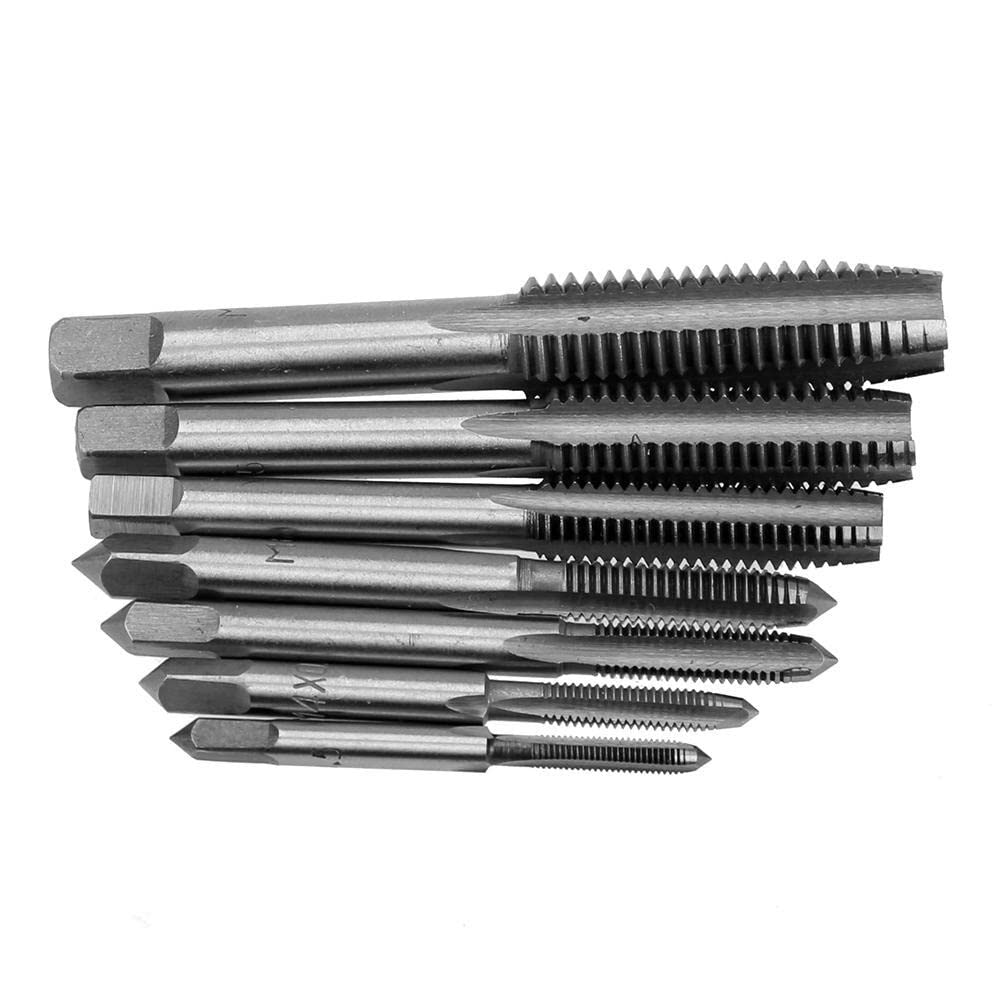 Digital Craft Hand Tools Die Set Screw Taps Thread Plugs Alloy Steel and M3-M12 Tap Metric Plug Tap Screw Taps Hinge Set 8Pc Tap Set,Hand Gloves,Cutting Oil,Telescopic Magnetic Pen 2