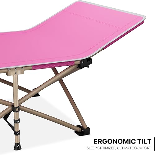 Miniatura 6 de MoNiBloom Catre de dormir plegable para adultos, fácil de instalar, portátil y ligero, catre de campamento para acampar al aire libre, descansar y