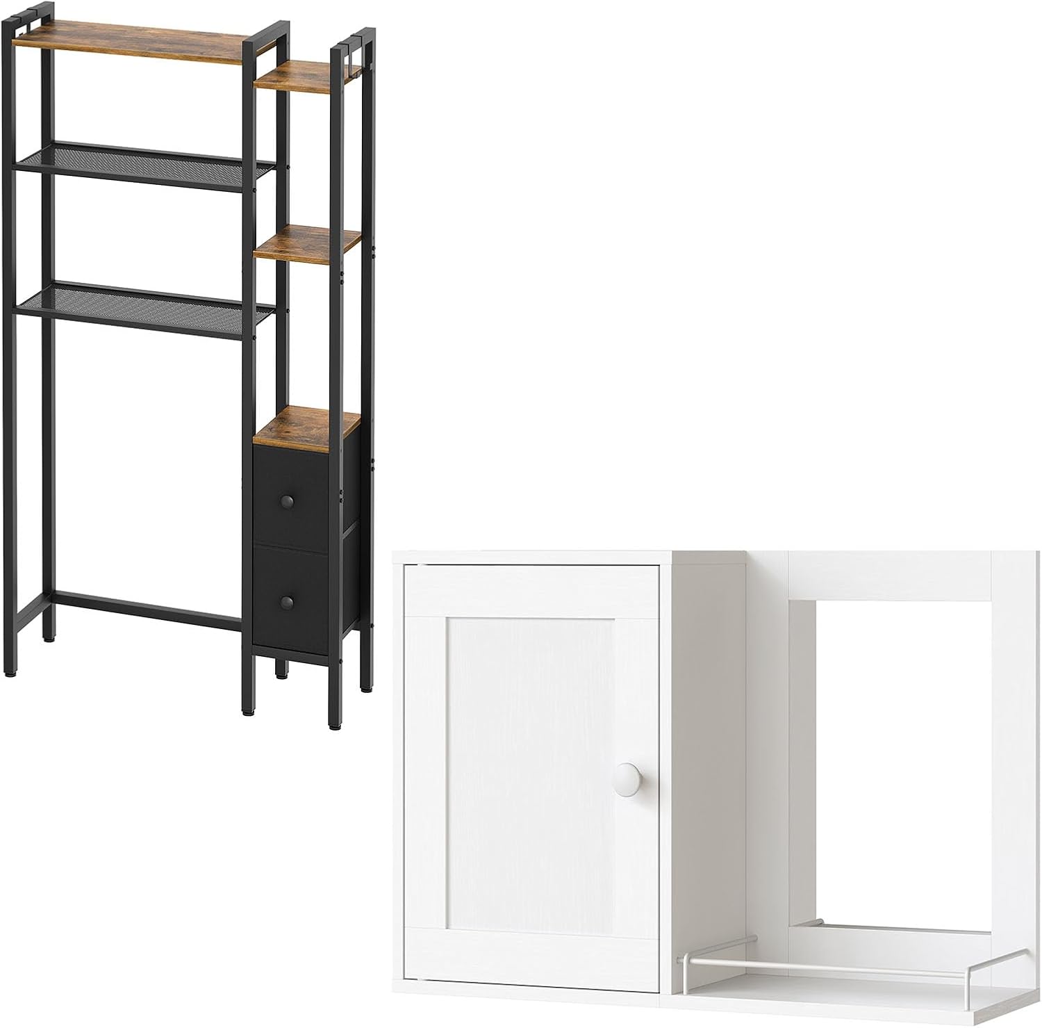 Over The Toilet Storage and Bathroom Medicine Cabinet with Mirror, 6-Tier Bathroom Organizer, Wall Mounted Storage Cabinet, for Laundry Room, Bedroom TR03BR-MC01WT